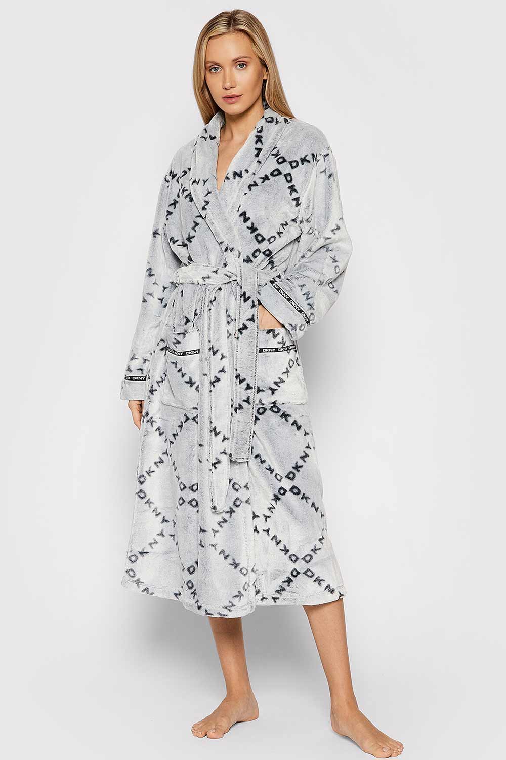 dkny hooded robe